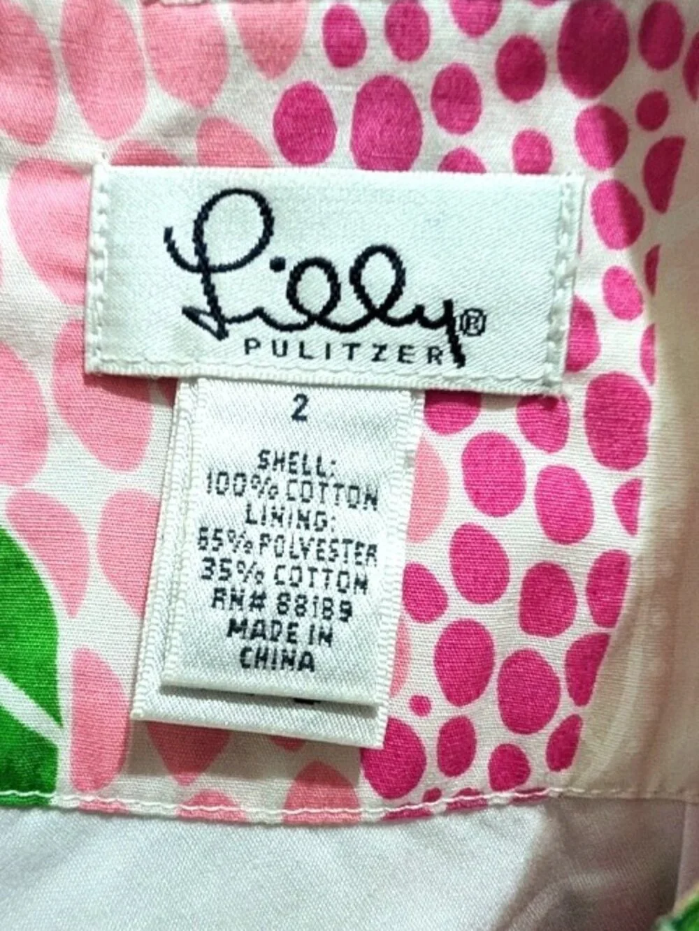 Lilly Pulitzer Cotton Pink Floral Circle Skirt with Crochet Hem Size 2 - Picture 6 of 6